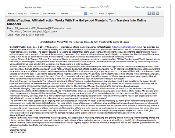 Typical digital news release