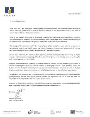 Homex Endorsement Letter